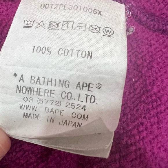 BAPE Purple zip up sweater